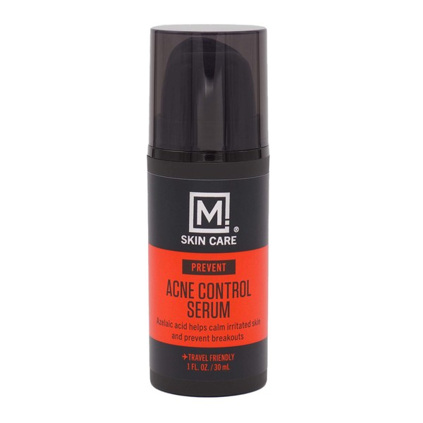 M. Skin Care Prevent Acne Control Facial Serum for Men, Azelaic Acid, Soothing Aloe Leaf Juice, Cruelty Free