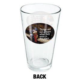 LOGOVISION Labyrinth The Worm Quote Thing Are Not Always What They Seem In This Place 16 oz Pint Glass, Tempered Glass, Printed Design & A Perfect Fan Gift | Great for Cold Beverages, Soda, Water