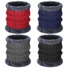 Fourluoo 4 Pcs Winter Knitted Scarf for Men Women Neck