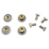 Hahiyo 19mm Diameter Shower Door Wheels Smooth Rolling Sturdy Easy Install Nylon Rollers Runners Ball Bearings Stainless Steel Screws 4 Sets for Bathroom Kitchen Drawers Track System