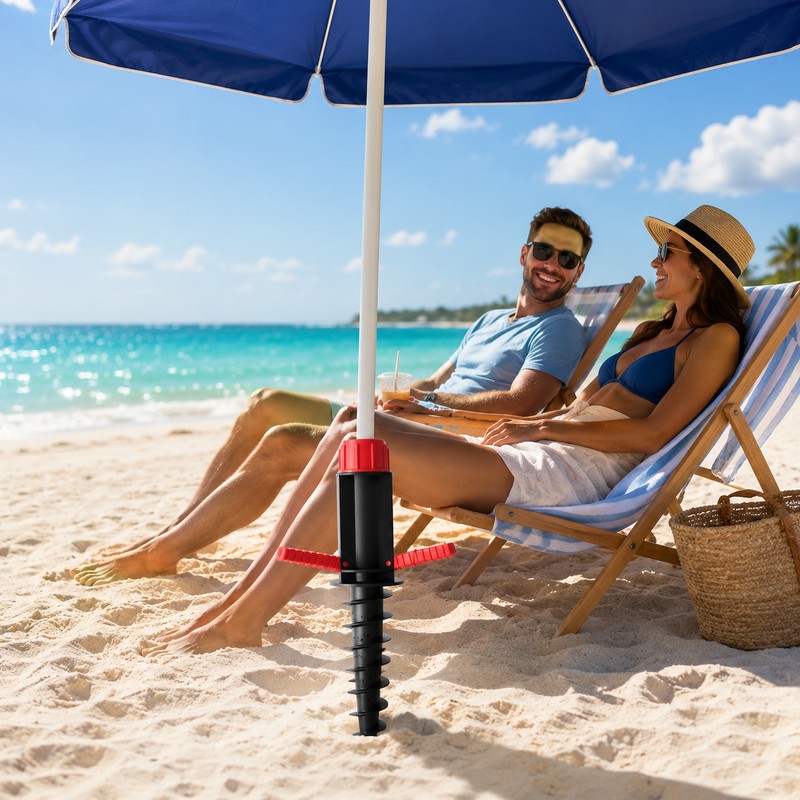 Beach Umbrella Sand Anchor for Outdoor Shade – Heavy-Duty Spiral