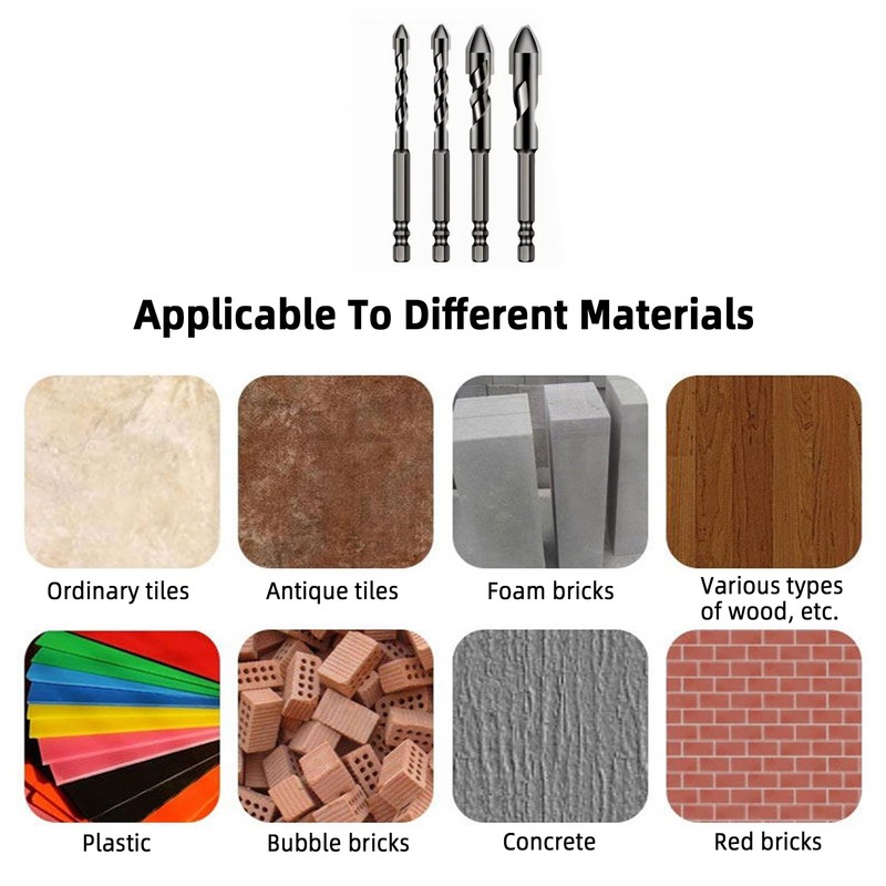 VZU 4PCS High-Strength Eccentric Twist Drill Bit, Ceramic Tilted Eccentric