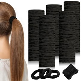TOAO 80 Pcs Ligas para Cabello Elásticas, elegantes lazos para el cabello, Scrunchies para Cabello Sin Costura, antideslizantes, seguros y cómodos, Accesorios para el Cabello para Niña y Mujer (negro)