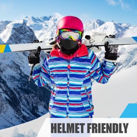 HEGCOIIE Children's Balaclava Winter Windproof Thermal Balaclava Face Mask Ski Mask Balaclava for Boys Girls Outdoor Sports Cycling Skiing Bicycle, black