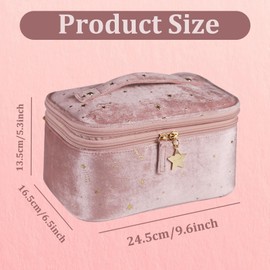 Oenothera Kosmetikbeutel mit Fächern, Reise Kosmetiktasche, Kosmetiktasche Damen, Groß Kapazität Kosmetiktasche, für Damen（Rosa）