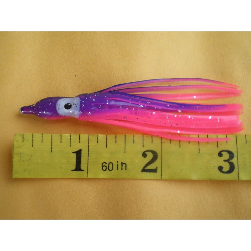 Unbranded 50 PCS. 3" (7.5cm.) BLUE SQUID SKIRT HOOCHIES, OCTOPUS