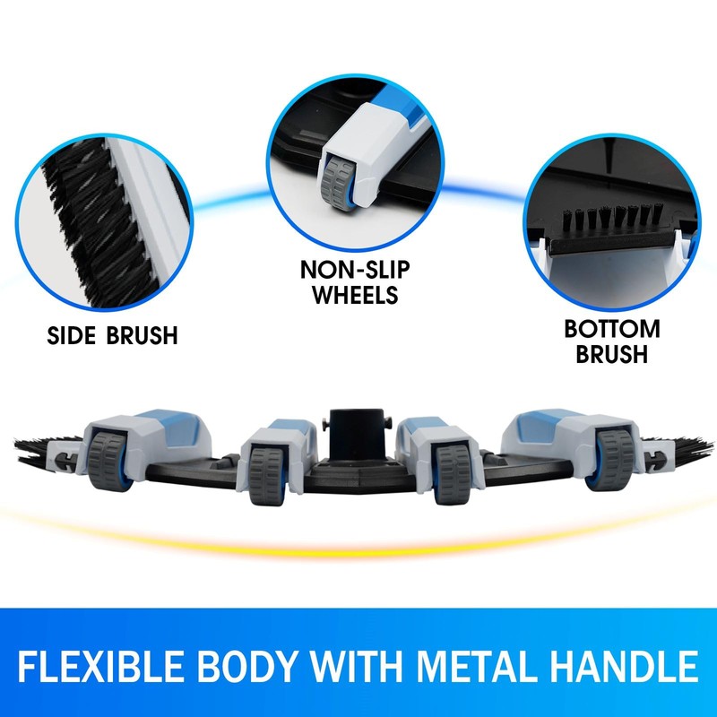 Enhanced Pool Vacuum Head with Direction-Control Swivel Handle Pool Brush