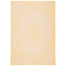 SAFAVIEH Courtyard Collection 5'3" x 7'7" Beige/Gold CY6720 Indoor/ Outdoor Waterproof Easy Cleaning Patio Backyard Mudroom Area Rug