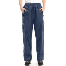 Women's Rain Pants Lightweight Waterproof Reflective,Windproof Breathable Gear Over Work for Hiking Cycling Outdoor Fishing (US, Alpha, X-Large, Regular, Regular, Baolan)