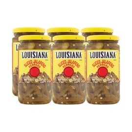 Louisiana Brand Sliced Jalapeno Peppers, 12 Ounce Glass Jar (Pack of 6)