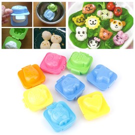 8Pcs Rice Ball Maker Shake Molds Sushi Rice Decorating Mold DIY Rice Ball Mold Cartoon Shape Onigiri Mold for Kid Beginner Sushi Tool Kitchen Utensils