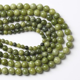 6mm 60pcs Natural Stone Chinese Green Jade Loose Beads for Jewelry Making DIY Bracelet Necklace 1 Strand