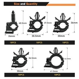 Gooacc Juego de 130 Clips de Enrutamiento de Alambre para Auto, 9 Tamanos, Compatible con Honda GM Mazda GRC-145