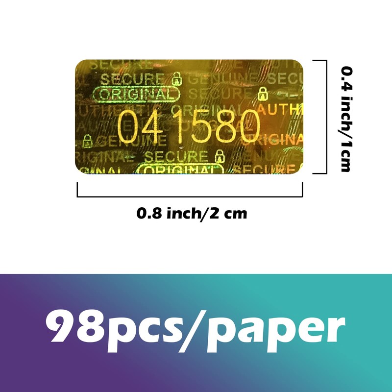 650pcs Tamper Proof Hologram Stickers Security Seal Labels Genuine Guarantee