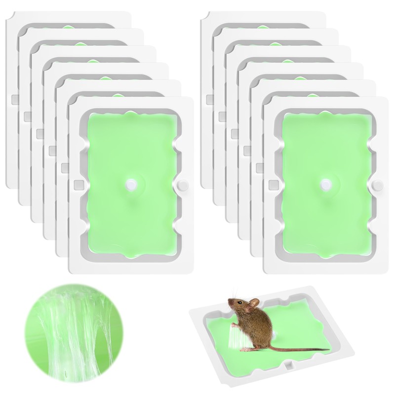 Qualirey 12 Pack Mouse Glue Trap, Super Sticky Traps Mouse