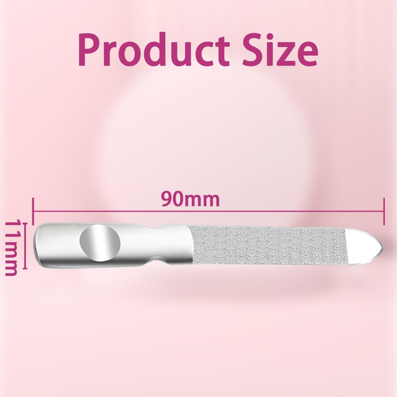 Professional Double-Sided Nail Files, Glass Manicure Stick with Non-Slip Handle,