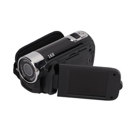 Full HD 1080P Video Camera Camcorder, 2.7 Inch LCD Display, 16MP Camera, 270° Rotation, 16X Zoom, USB Interface, Built-in Flash, 1/4 Inch Screw Interface, Lightweight (black)
