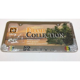 D&D 1 PC RASTA REGGAE LION OF JUDAH CHROME METAL LICENSE PLATE FRAME  LPF-1012