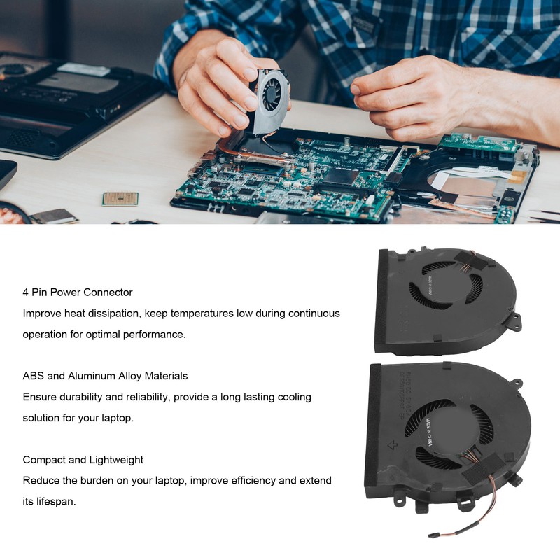 Laptop Cooling Fan 4 Pin Replacement Cooling Fan Replacement for
