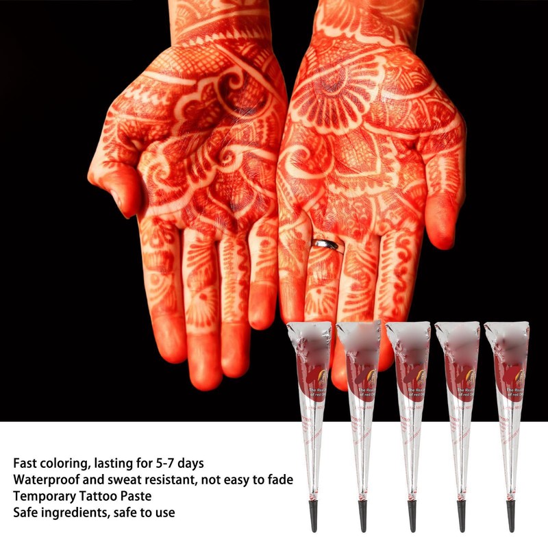 12pcs 25g Temporary Tattoo Paste Cone Shaped Lasting 5 to