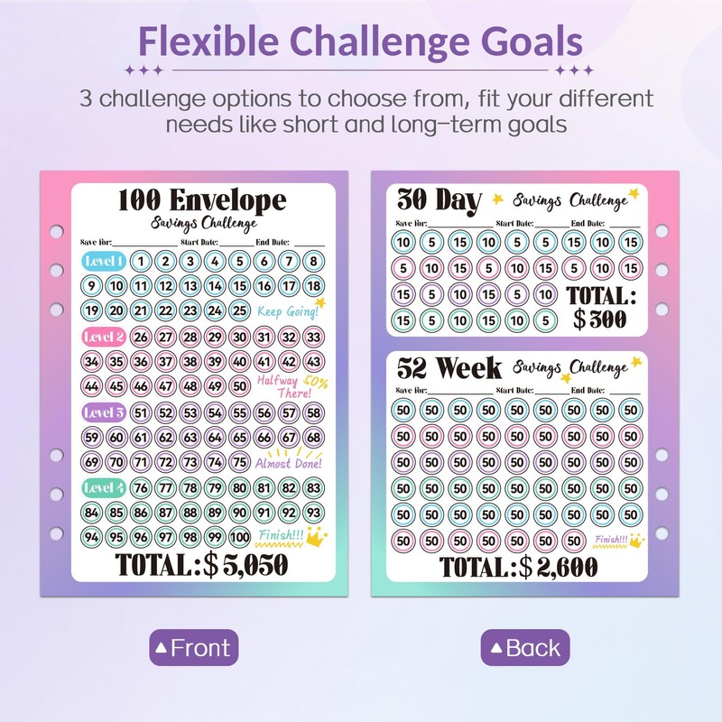 Sooez 100 Envelopes Money Saving Challenge, Savings Challenges Book with