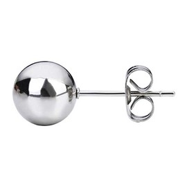 Perlin Stainless Steel Stud Earrings Ball 3 mm 4 mm 6 mm 8 mm with Ear Nut Blank Stud Blank for Jewellery Set Choose Size 6, Stainless Steel