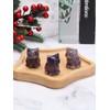 JSDDE Amethyst Crystal Cat Figurine for Cat Lovers Cute Gemstone