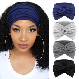 DRESHOW Pack of 4 Women's Headbands, Elastic Soft Headbands, Headband, Hair Band, Head Wrap, Cute Hair Accessories for Everyday, Yoga, Sports, Fitness