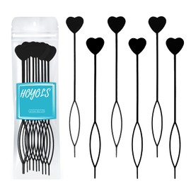 Hoyols 12pcs Quick Beader for Loading Beads on Hair Braids Beader Tool for Kids Girls Stringer Hair Topsy Tail Ponytail Maker Set 12 pcs Black
