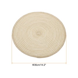 HARFINGTON 4pcs Round Braided Placemats 14" Non-Slip Round Table Mats for Dining Tables Washable Heat Insulation Woven Placemats Indoor Outdoor for Family Holiday Dinner, Yellow