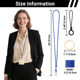 Segus Llavero Colgante Cuello Llaves, 3 Piezas Lanyards con Hebillas Giratorias Metálicas, Cinta Cuello Llaves (Dark Blue)