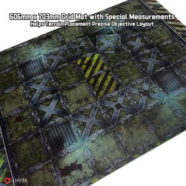 Lighter Creative 606mm x 703mm Gridded Battle Mat War-Gaming Mat for WH40K Kill Team - Made of Synthetic Leather, 1.1mm Thickness (Goliath Starhulk)