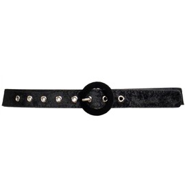 Zac's Alter Ego 2.8cm Black Suede Belt with Round Black Buckle