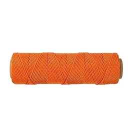 ATERET #18 Twisted Mason Line - 100% Nylon Twine String for Masonry, DIY Projects, Crafting, Gardenin, Commercial (FLOrange, 1-Roll)