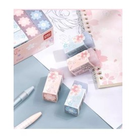 Deli Kit 6 Pz Gomas Borrador Transparente De Flores Kawaii Japón