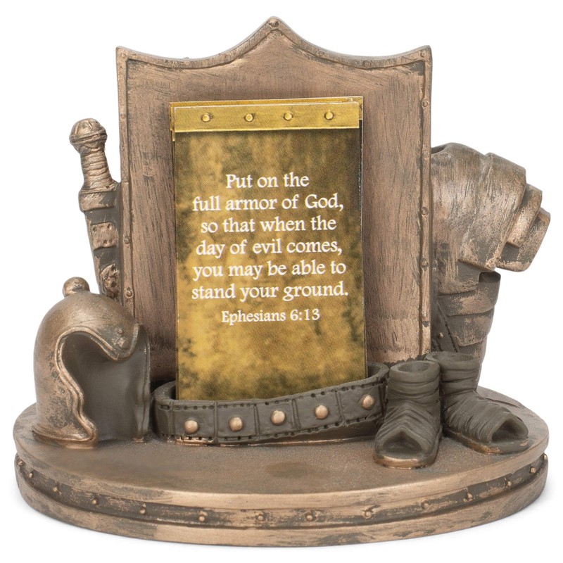 Dicksons Bronzetone Full Armor Scripture 3 x 4 Resin Decorative