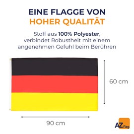 AZ FLAG Germany Flag 2' x 3' - German flags 60 x 90 cm - Banner 2x3 ft