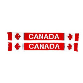 Variety To Go Canada Knitted Sport Scarf, Canada Maple Leaf, Canada Soccer Knit Scarf (Red 3D Maple Leaf)