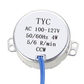 uxcell Synchronous Synchron Motor AC 100-127V 4W 5-6RPM/MIN 50-60Hz CCW for Hand-Made, Model or Guide Motor