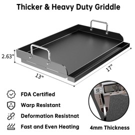 Ezparilla Universal Griddle for Gas Grill - 23" x 16" Nonstick Ceramic Coating Grill Griddle Insert for Gas Grill, Stove and Charcoal Grill, Flat Top Griddle Plate for Outdoor Grill/Camping/Tailgating