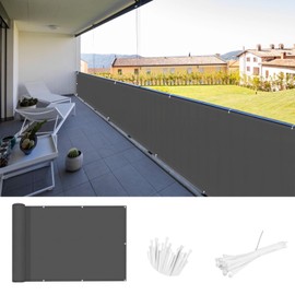SUNNY GUARD Balcony Privacy Screen, 90 x 400 cm, Balcony Cladding, Balcony Cover, Balcony Covers, UV Protection, Wind and Weatherproof, with Cable Ties, Dark Anthracite