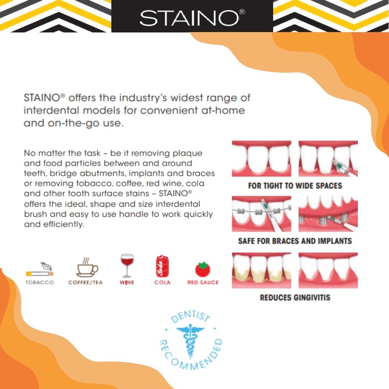 Staino Twins Interdental Brush Dual-Ended Travel Brush, Minis, Microfine Brush,