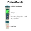 B-Qtech Digital Water Quality Tester 8 in 1, PH/TDS/EC/ORP/S.G/H2/SALT/TEMP Tester,