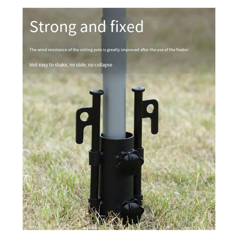 Geieold 2 x Awning Pole Fixing Tube Ground Bracket Windproof