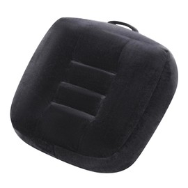 MHRZDSH Extra Thick Seat Cushion, Large Chair Cushion Booster for Office Chair to Rise Height, Velvet Cover with Handle and Anti-Slip Bottom, PP Cotton Filling - Relieves Back Pain - 18"X16"X6" Black