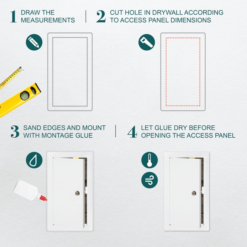ECOPRO VENT 6" x 12" Lockable White Metal Access Panel.