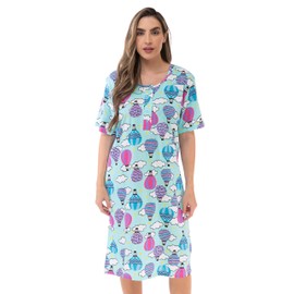 Just Love Short Sleeve Nightgown Sleep Dress for Women Sleepwear 4360-10549-3X Light Blue