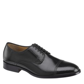 Johnston & Murphy Men's Bradford Cap Toe Dress Shoe, Black Brush-Off Leather, 11