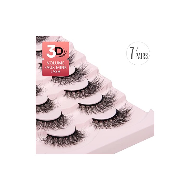Fake Lashes Natural Wispy Lashes Airy Volume Faux Mink Lashes