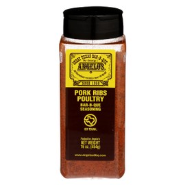 Angelos By George Pork Ribs & Poultry Barbecue Seasoning, 16 OZ